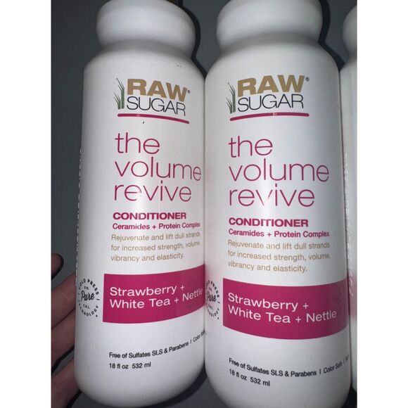 Raw Sugar Volume Revive Strawberry White Tea Conditioner 18 fl oz Set of 4 - Picture 2 of 6